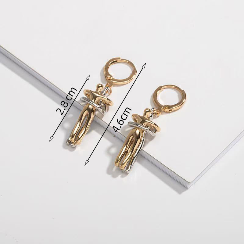 Wholesale Cross-border Hot Couple Earrings Little People Pendant Valentine's Day Gift Creative Love Earrings Hug Kiss Ear Buckle